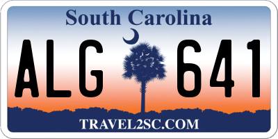 SC license plate ALG641