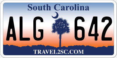 SC license plate ALG642