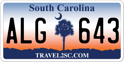 SC license plate ALG643