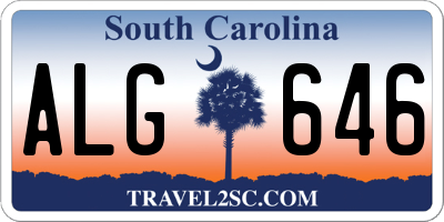 SC license plate ALG646