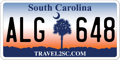 SC license plate ALG648