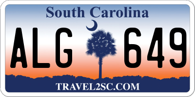 SC license plate ALG649