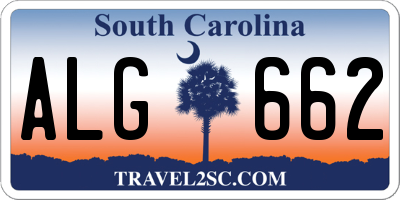 SC license plate ALG662