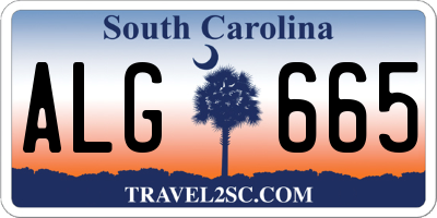 SC license plate ALG665