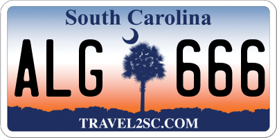 SC license plate ALG666