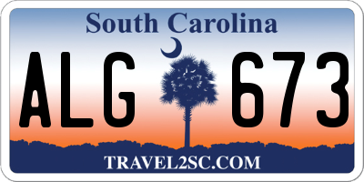 SC license plate ALG673