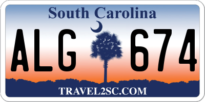 SC license plate ALG674