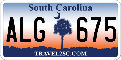 SC license plate ALG675