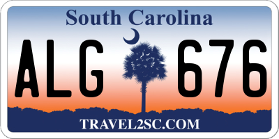 SC license plate ALG676