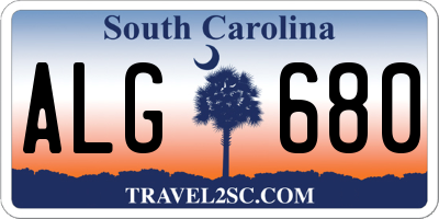 SC license plate ALG680