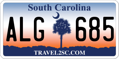 SC license plate ALG685