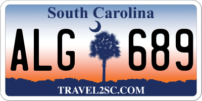 SC license plate ALG689