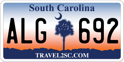 SC license plate ALG692