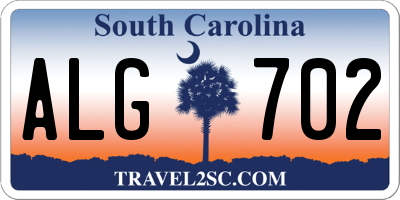 SC license plate ALG702