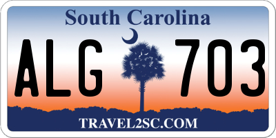 SC license plate ALG703