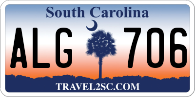 SC license plate ALG706