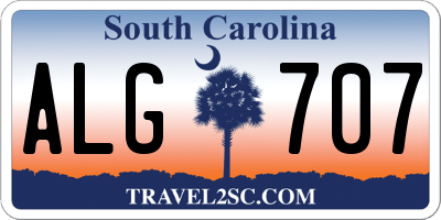 SC license plate ALG707