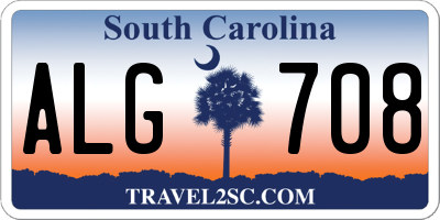 SC license plate ALG708