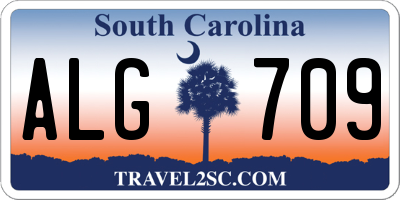 SC license plate ALG709