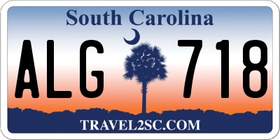 SC license plate ALG718