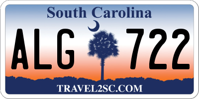 SC license plate ALG722
