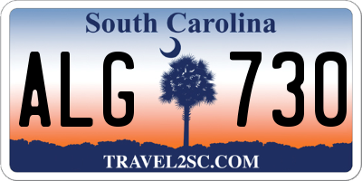 SC license plate ALG730