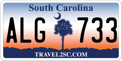 SC license plate ALG733