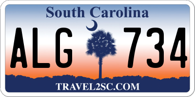 SC license plate ALG734