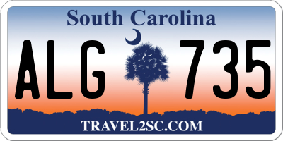 SC license plate ALG735