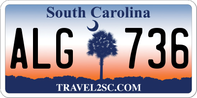 SC license plate ALG736