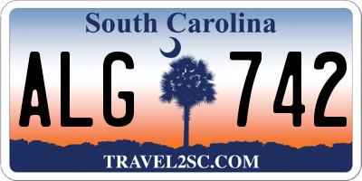 SC license plate ALG742
