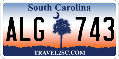 SC license plate ALG743
