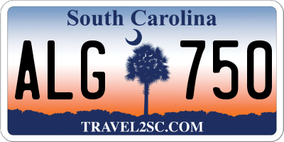 SC license plate ALG750