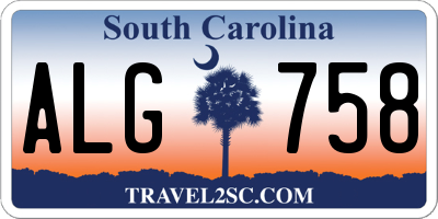 SC license plate ALG758