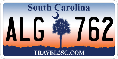 SC license plate ALG762