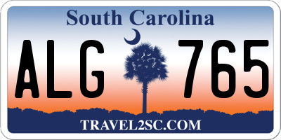 SC license plate ALG765