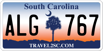 SC license plate ALG767
