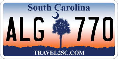 SC license plate ALG770