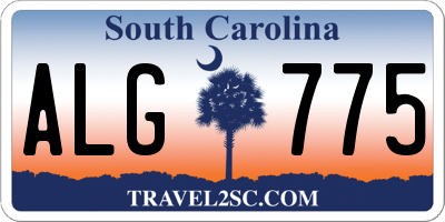 SC license plate ALG775