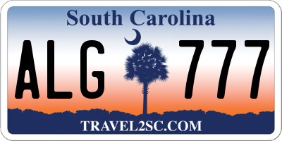 SC license plate ALG777