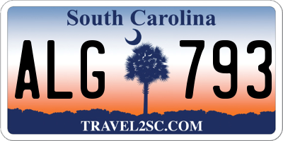 SC license plate ALG793