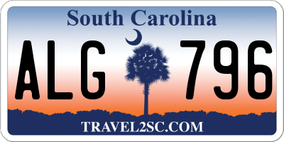 SC license plate ALG796