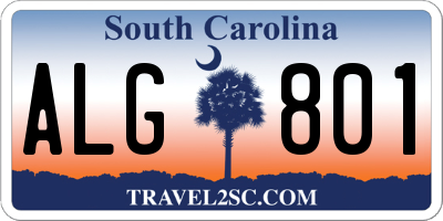 SC license plate ALG801