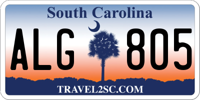 SC license plate ALG805