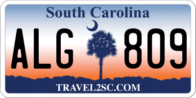 SC license plate ALG809