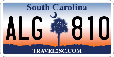 SC license plate ALG810