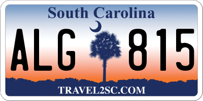 SC license plate ALG815