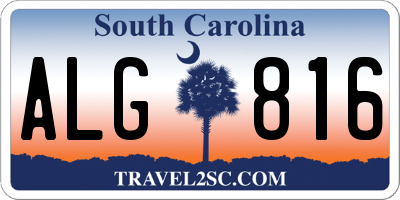 SC license plate ALG816