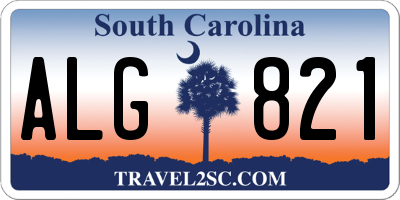 SC license plate ALG821