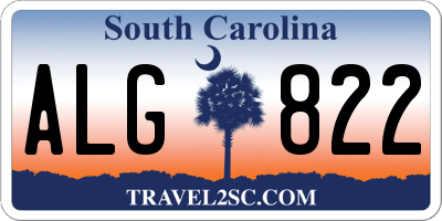 SC license plate ALG822